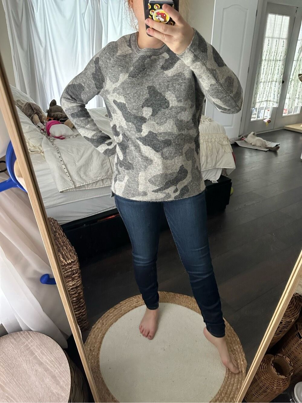 Athleta Grey Camo Undercover Alpaca Blend Sweater Size XS
